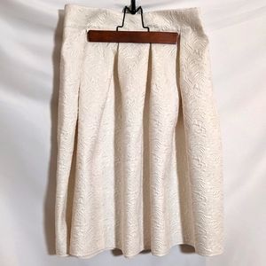 Ivory Brocade Midi Skirt